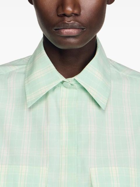 SANDRO checked shirt - Green