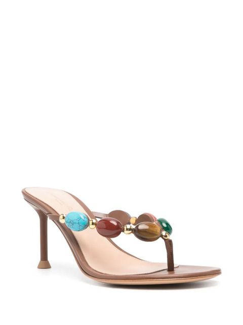 Gianvito Rossi Shanti 70mm leather sandals - Brown - zdjęcie produktu nr 2