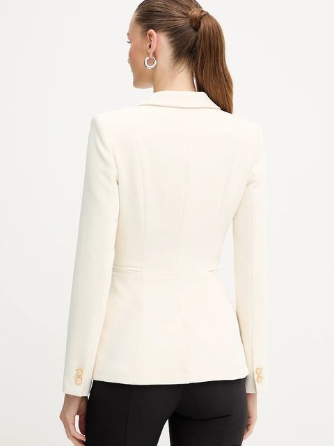 Elisabetta Franchi marynarka kolor beżowy dwurzędowa gładka GI17256E2 - zdjęcie produktu nr 2