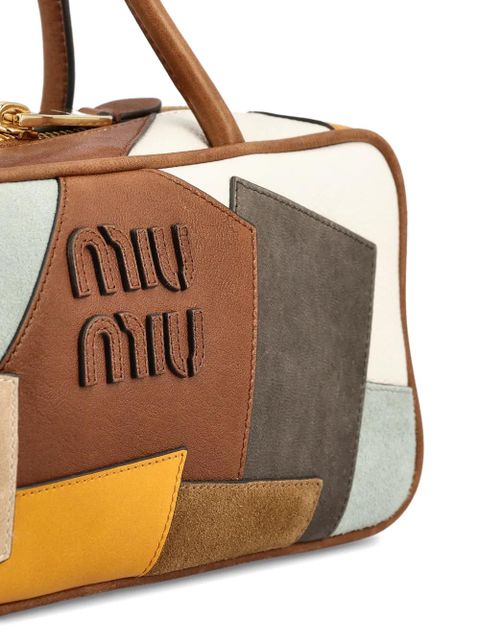 Miu Miu logo-embossed tote bag - Brown