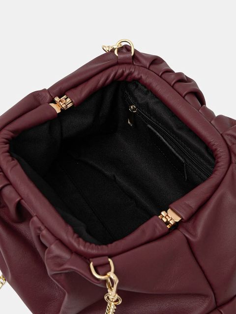 Answear.LAB torebka skórzana kolor bordowy