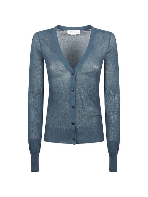 Victoria Beckham buttoned V-neck cotton cardigan - Blue - zdjęcie produktu nr 1