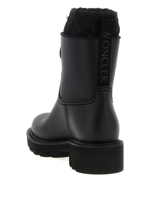 Moncler drawstring embosssed-logo rain boots - Black