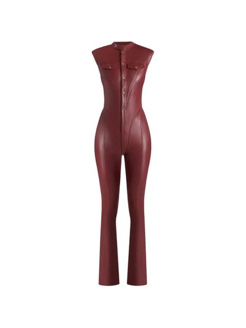 Manière De Voir Annette faux-leather jumpsuit - Red - zdjęcie produktu nr 2