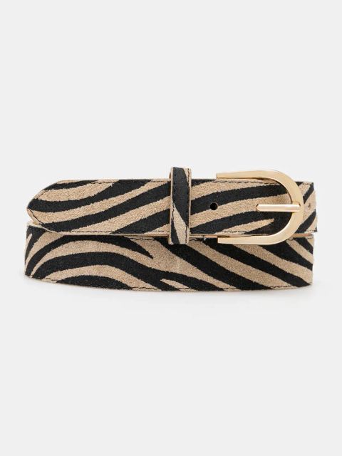 Answear Lab pasek zamszowy damski kolor beżowy