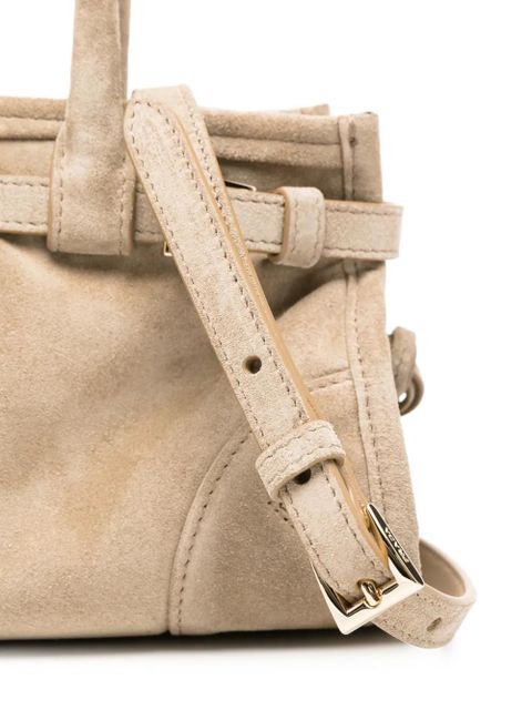 Prada buckle suede tote bag - Neutrals