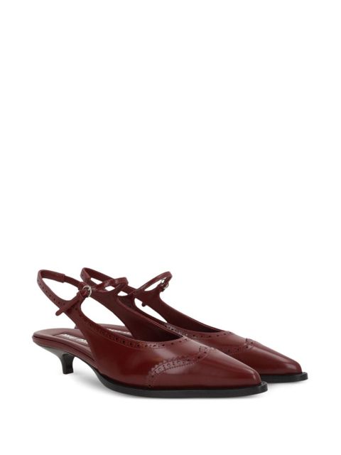 Miu Miu 35mm slingback brogue pumps - Red - zdjęcie produktu nr 2