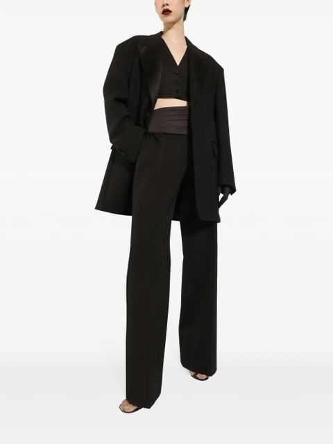 Dolce & Gabbana number-patch tailored cropped vest - Black