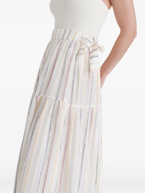 ERES Brillante striped tiered maxi skirt - White