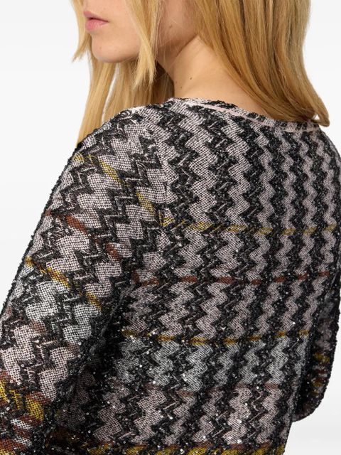 Missoni embellished houndstooth mini dress - Silver