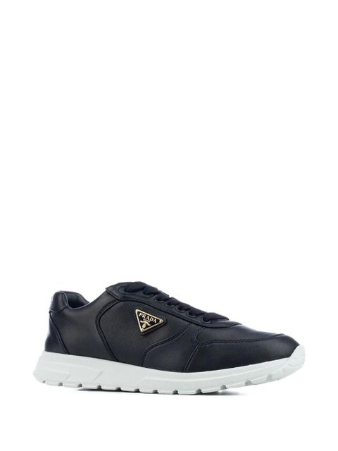 Prada leather logo-plaque sneakers - Black - zdjęcie produktu nr 2