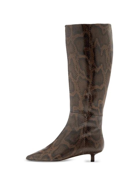 Aeyde Sabrina snake-print pointed boots - Brown - zdjęcie produktu nr 1