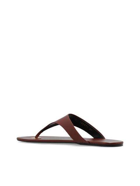 Saint Laurent leather thong slides - Brown