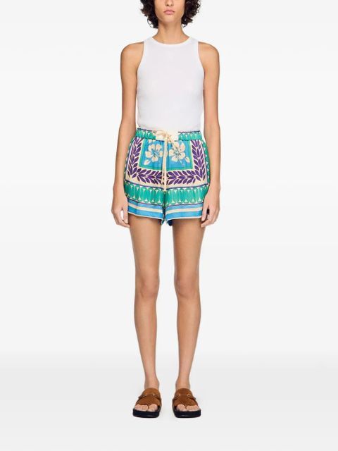SANDRO floral print shorts - Green
