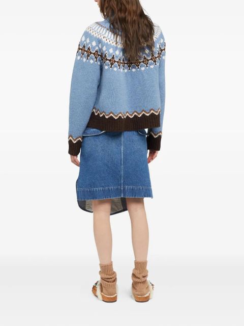 Alanui Sweet Winter fair isle turtleneck sweater - Blue