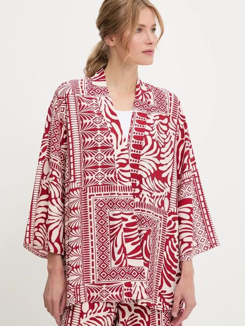 Answear.LAB marynarka i spodnie damski kolor czerwony - zdjęcie produktu nr 2