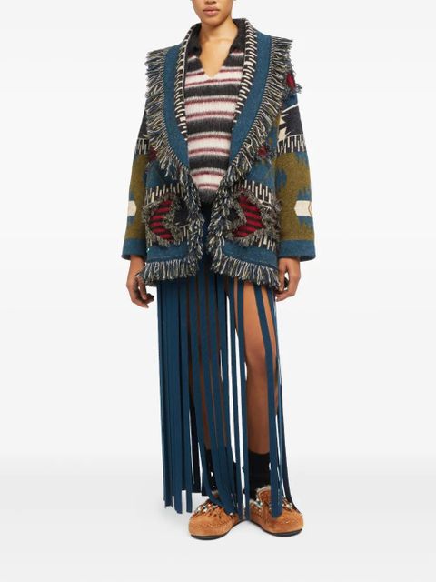 Alanui fringed patterned cardigan - Multicolour - zdjęcie produktu nr 2