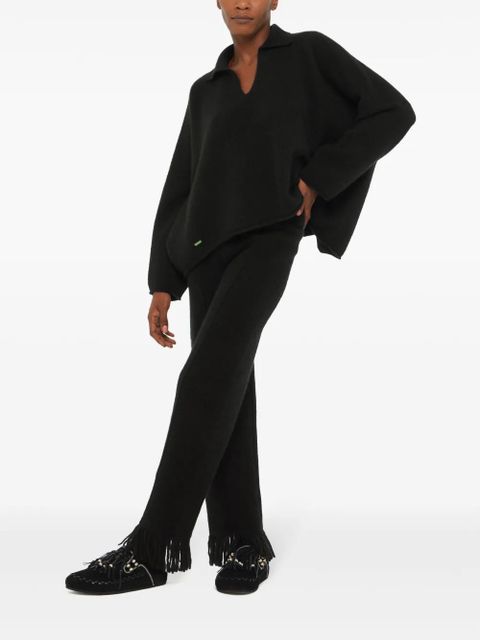 Alanui knitted cashmere-blend polo shirt - Black - zdjęcie produktu nr 2