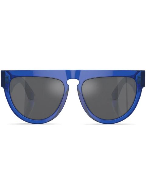 Burberry Eyewear logo-engraved round-frame sunglasses - Blue - zdjęcie produktu nr 1