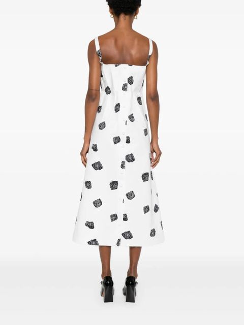 Marni rose-print midi dress - White - zdjęcie produktu nr 2