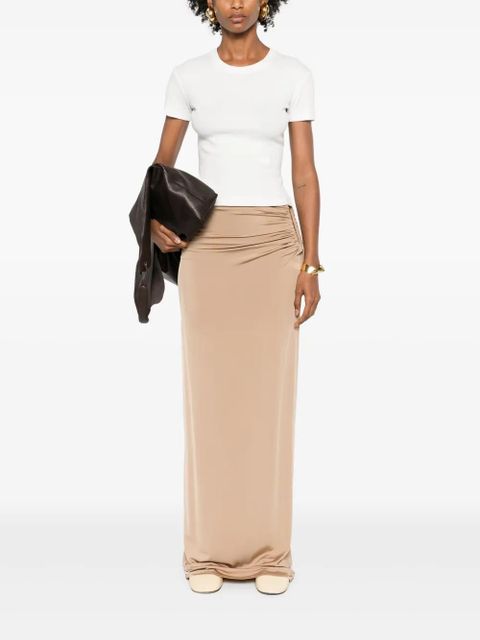 Nanushka logo-embroidered ribbed T-shirt - White - zdjęcie produktu nr 2