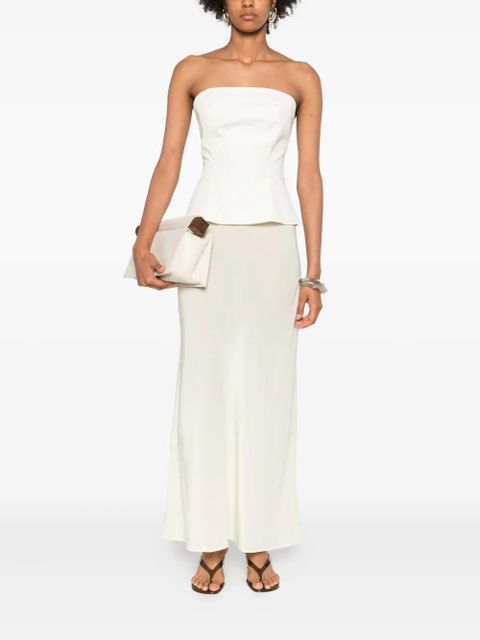 Paris Georgia bias-cut half-slip skirt - Neutrals