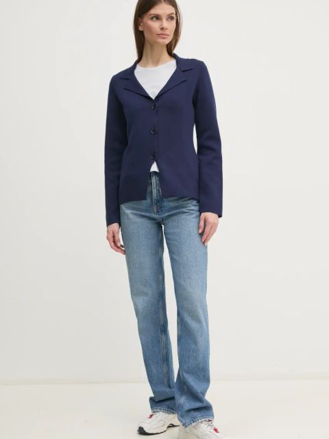 Sisley marynarka kolor granatowy jednorzędowa gładka 1194M602H