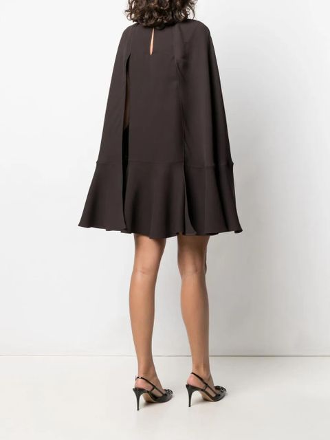 Valentino Garavani silk cape dress - Brown