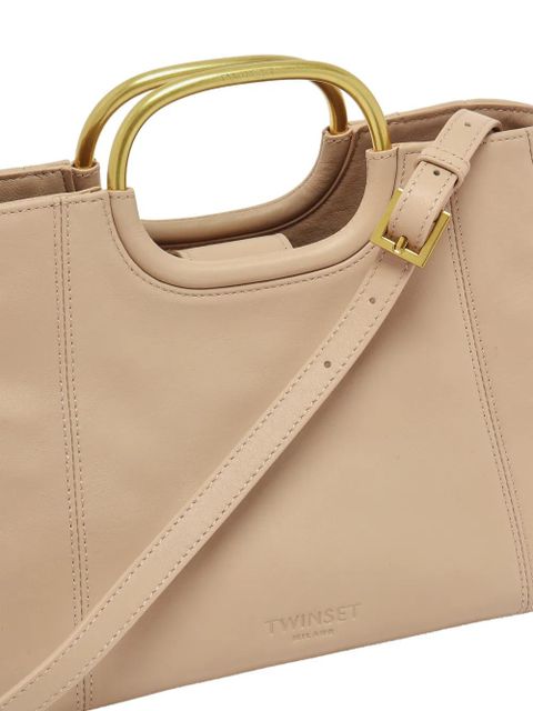 TWINSET metal-handle leather tote bag - Neutrals