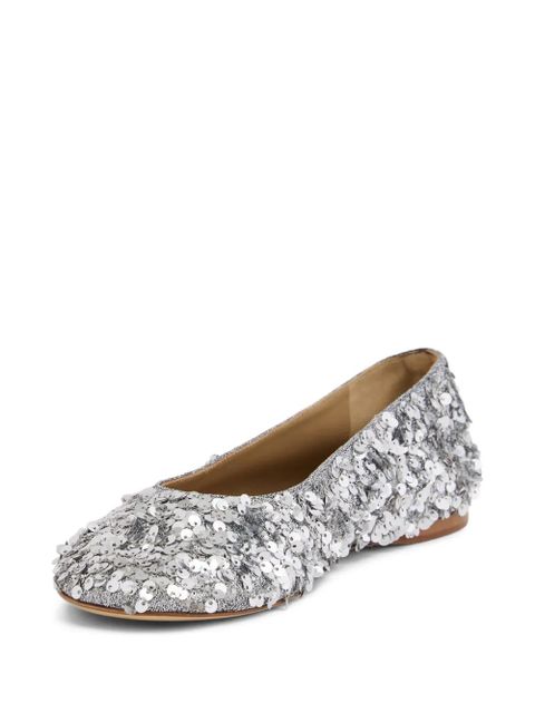Rabanne sequin-embellished ballet flats - Silver - zdjęcie produktu nr 2