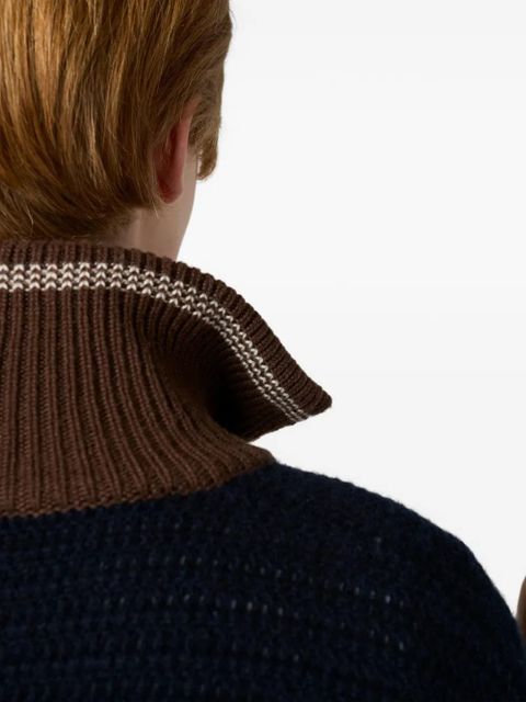 Miu Miu logo-detail zipped cardigan - Brown