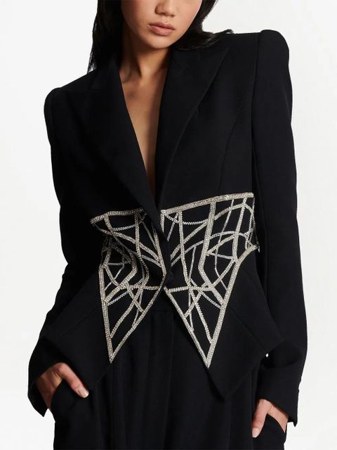 Balmain double-breasted wool blazer - Black