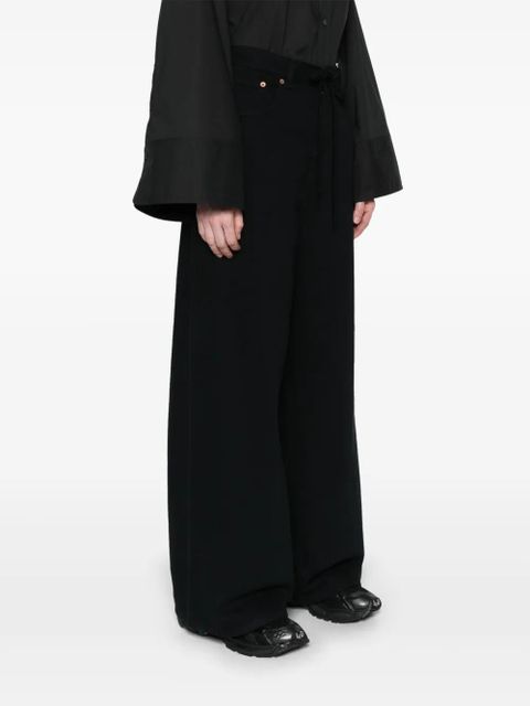 MM6 Maison Margiela wide-leg cotton jeans - Black