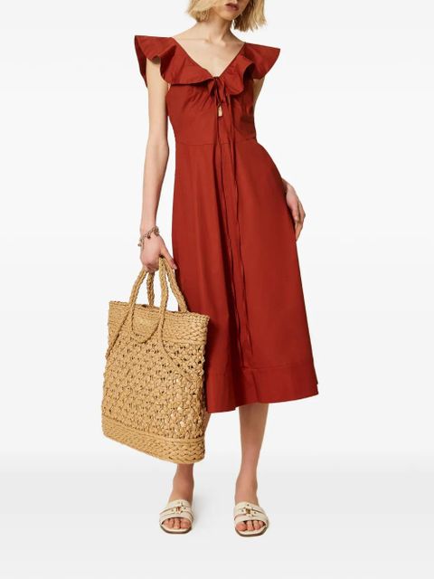 TWINSET ruffled midi dress - Brown - zdjęcie produktu nr 2