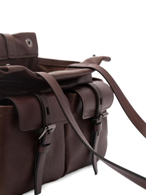 Prada buckle leather shoulder bag - Brown