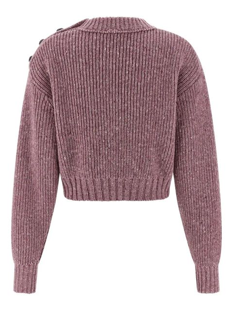 Chloé long-sleeve button-detailed sweater - Pink