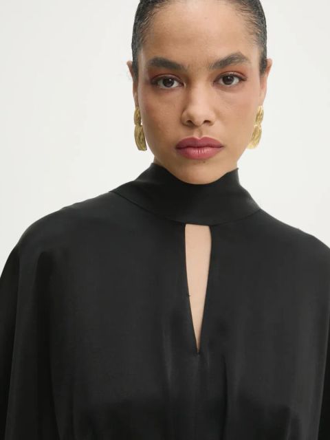 Answear.LAB sukienka kolor czarny maxi oversize