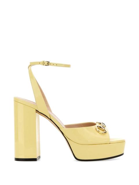 Gucci Horsebit leather platform sandals - Yellow - zdjęcie produktu nr 1