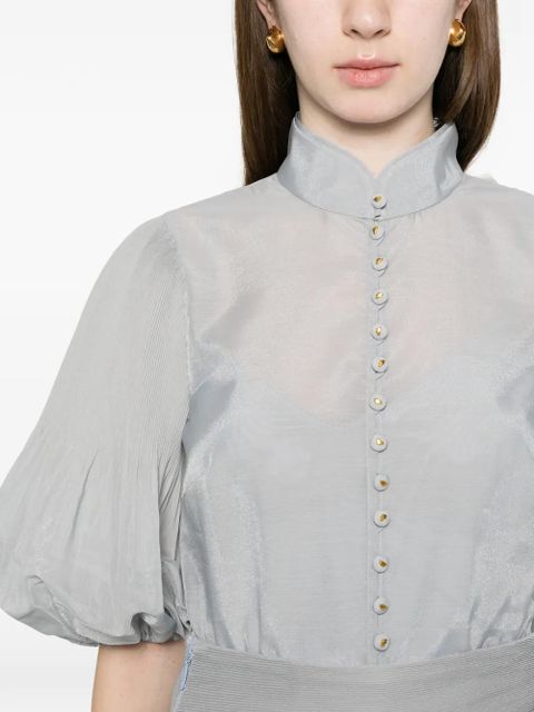 ZIMMERMANN button bishop-sleeved blouse - Blue