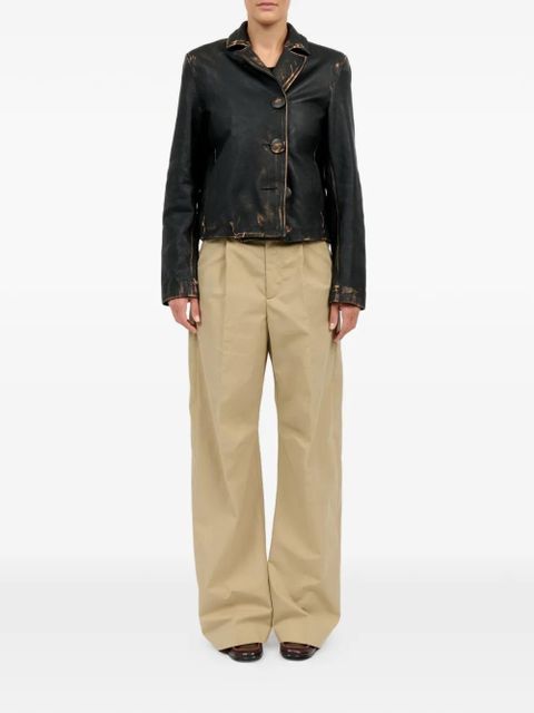 MM6 Maison Margiela buttoned leather jacket - Black - zdjęcie produktu nr 2