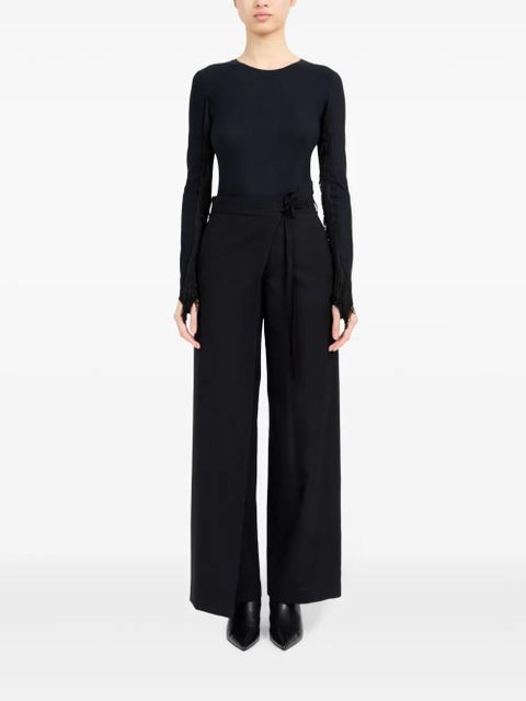 MM6 Maison Margiela single-stitch logo flared trousers - Black