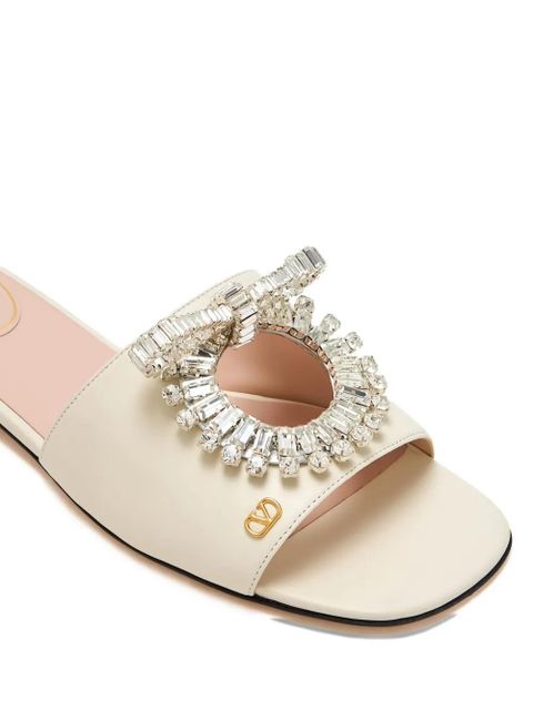 Valentino Garavani Adamantine crystal-embellished sandals - White