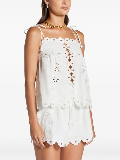 FARM Rio cut-out detail top - White