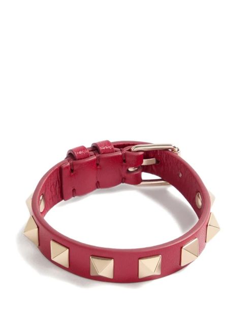 Valentino Garavani Rockstud leather bracelet - Red - zdjęcie produktu nr 1