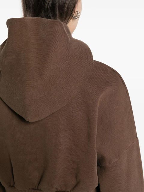 ENTIRE STUDIOS organic-cotton cropped hoodie - Brown