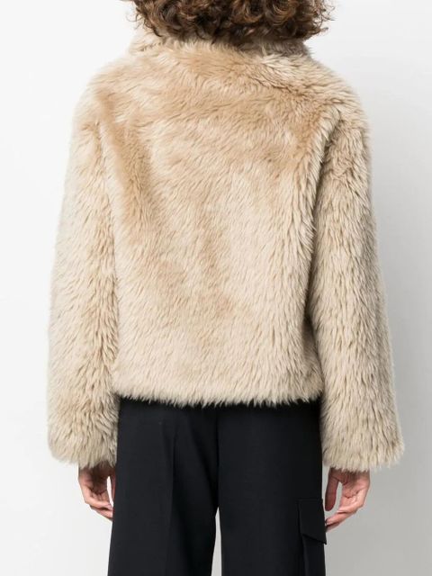 Yves Salomon long-haired wool coat - Neutrals