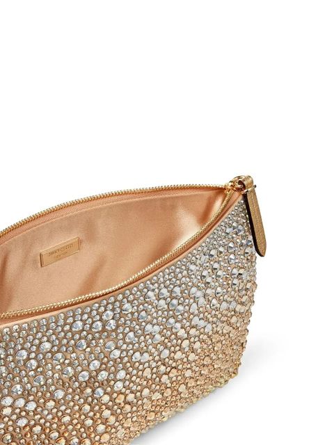 Jimmy Choo Callie crystal-embellished clutch bag - Gold