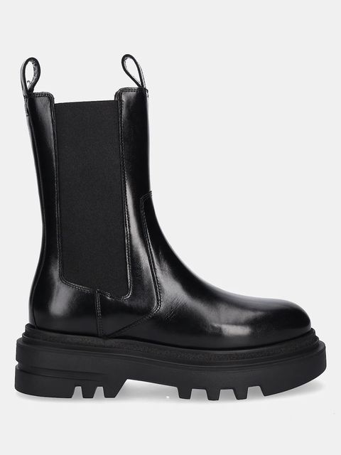 AllSaints sztyblety skórzane Alex Boot damskie kolor czarny na platformie W062FB