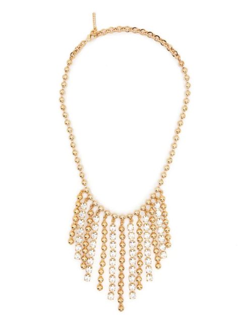 Alessandra Rich fringed crystal-bead embellished necklace - Gold - zdjęcie produktu nr 1