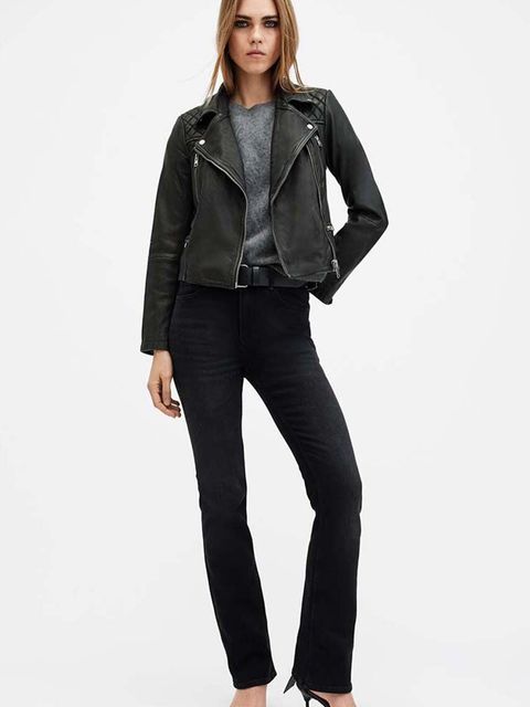 AllSaints kurtka skórzana CARGO BIKER damska kolor czarny przejściowa W085LB